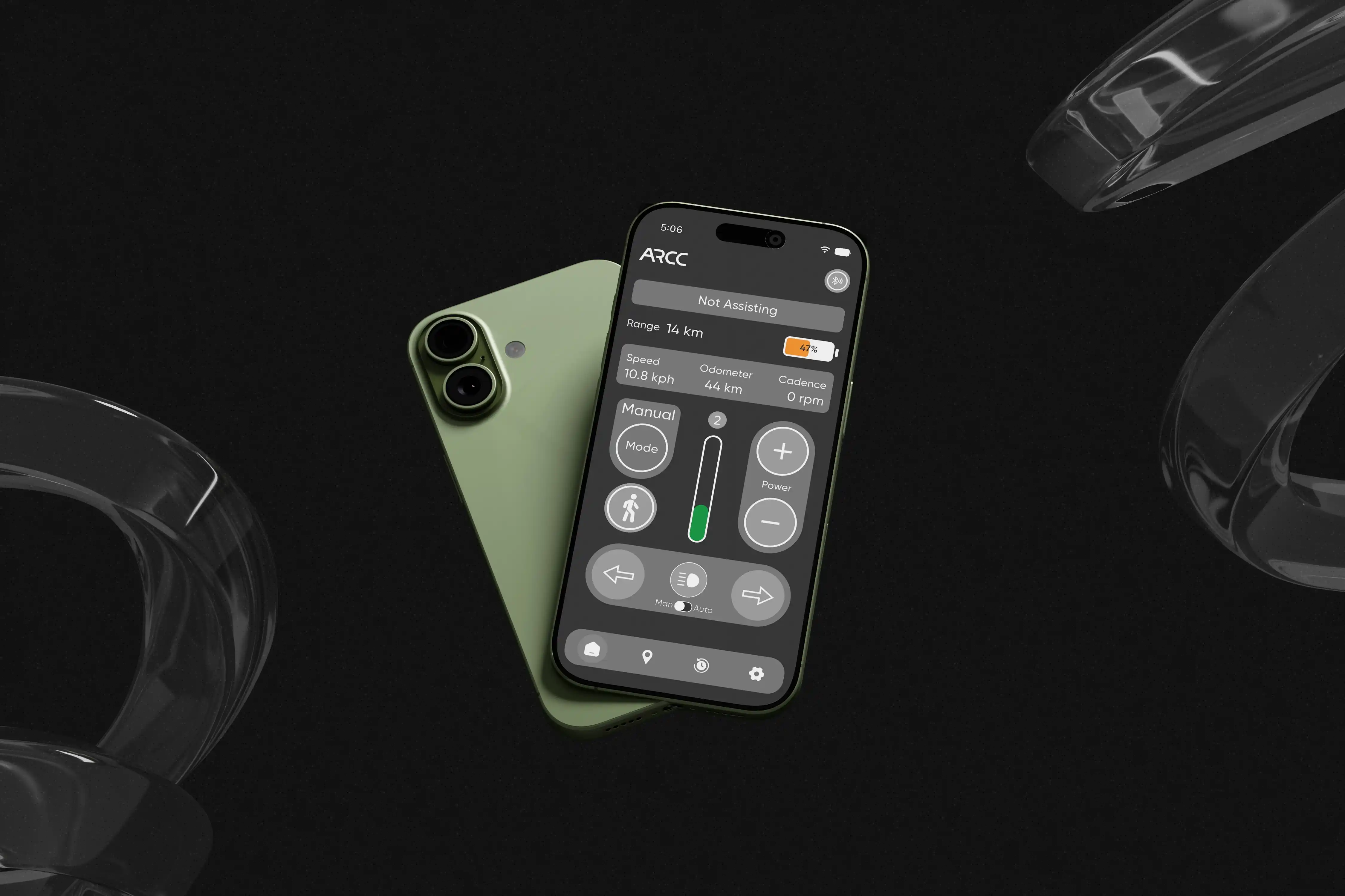 ARCC smart cycling app with BLE hardware